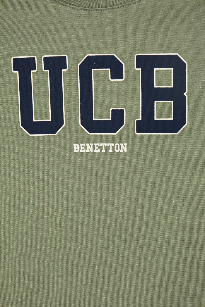 Момче Детска памучна тениска United Colors of Benetton 3I1XG10HT.P.Seasonal зелен
