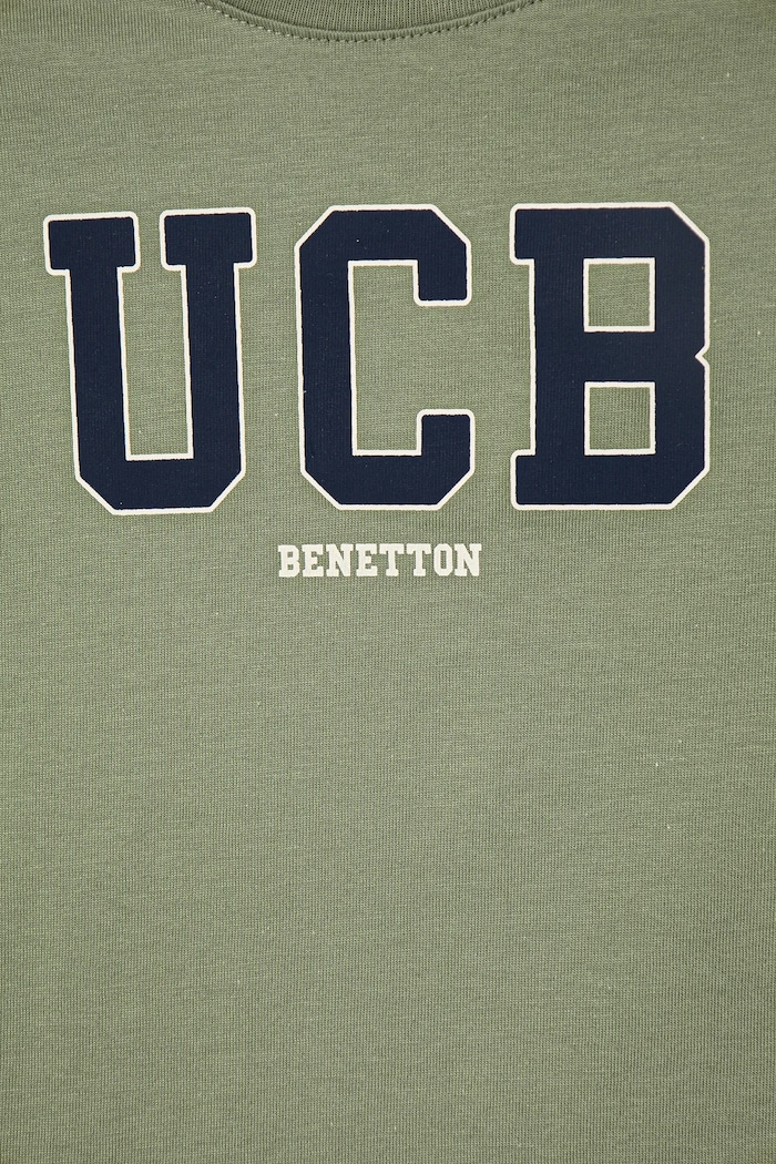 Момче Детска памучна тениска United Colors of Benetton 3I1XG10HT.P.Seasonal зелен