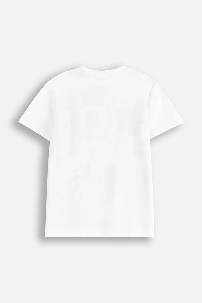 Coccodrillo Детска памучна тениска Coccodrillo WC5143205VBA бял SS25