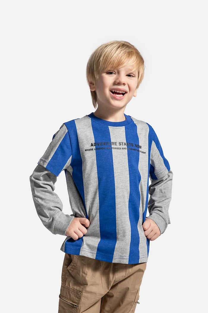 Dětské tričko Coccodrillo kulatý modrá WC5143202MBK