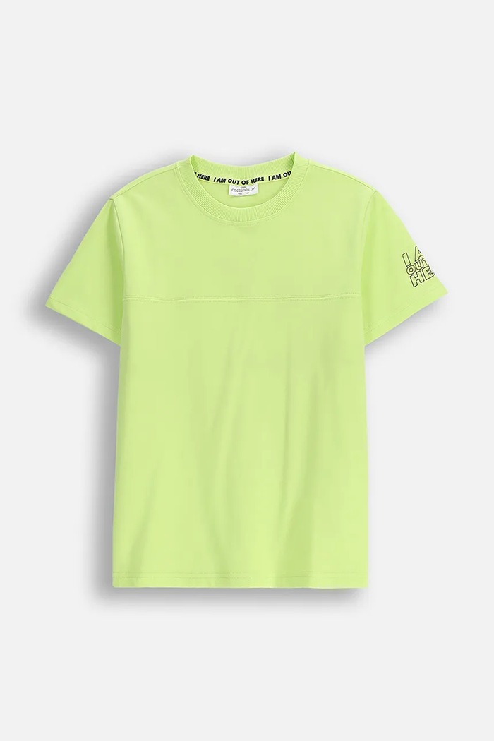 Coccodrillo t-shirt bawełniany dziecięcy z elastanem zielony WC5143202CBJ