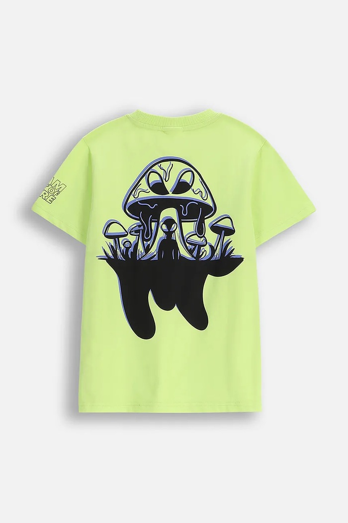Coccodrillo t-shirt bawełniany dziecięcy WC5143202CBJ zielony SS25