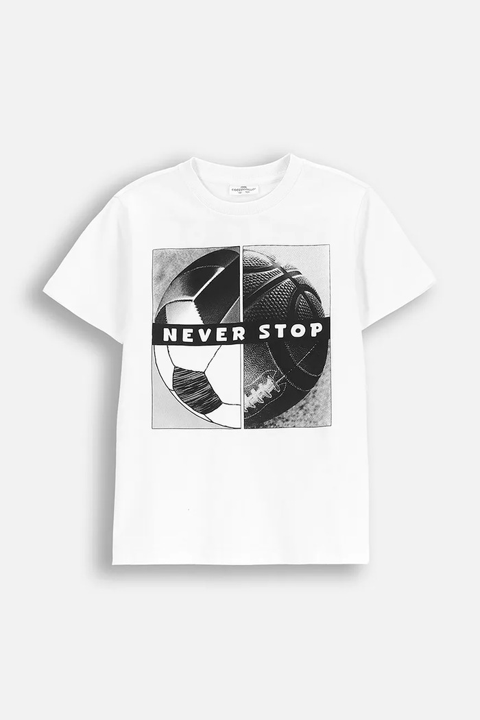 Coccodrillo T-shirt bawełniany dziecięcy biały WC5143201VBC