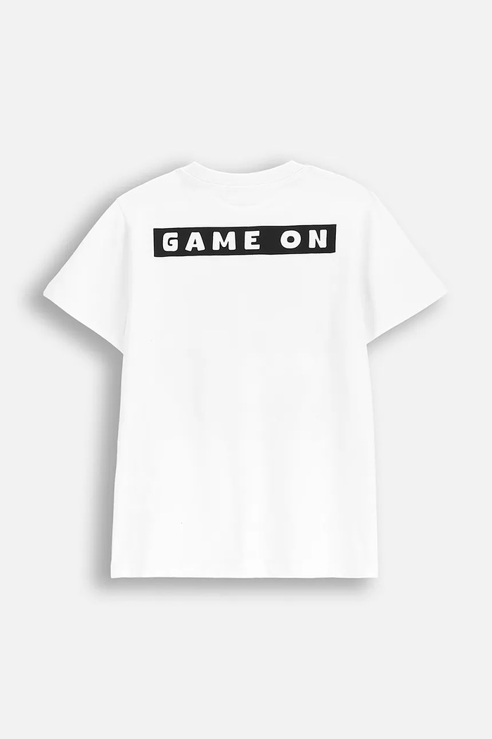 Coccodrillo T-shirt bawełniany dziecięcy WC5143201VBC biały SS25