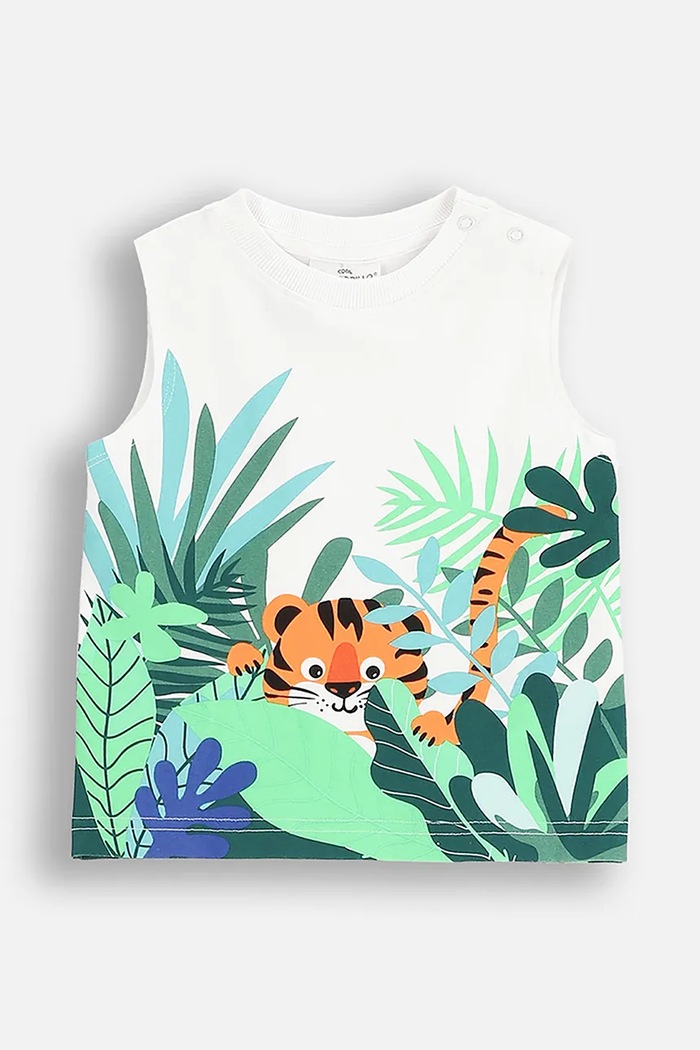 Coccodrillo t-shirt nadruk biały WC5143301TBN