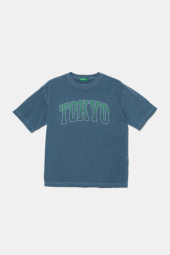 United Colors of Benetton t-shirt bawełniany dziecięcy nadruk niebieski 3PCMC10N7.G.Seasonal