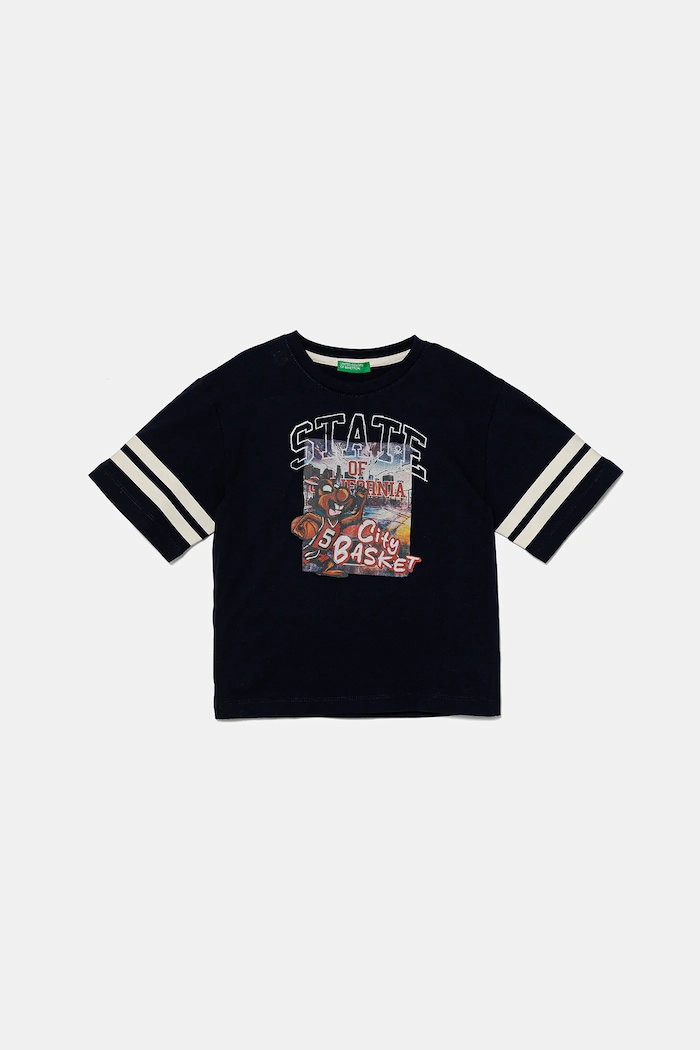 Dječja pamučna majica kratkih rukava United Colors of Benetton pamuk mornarsko plava 3I1XG10IM.P.Seasonal