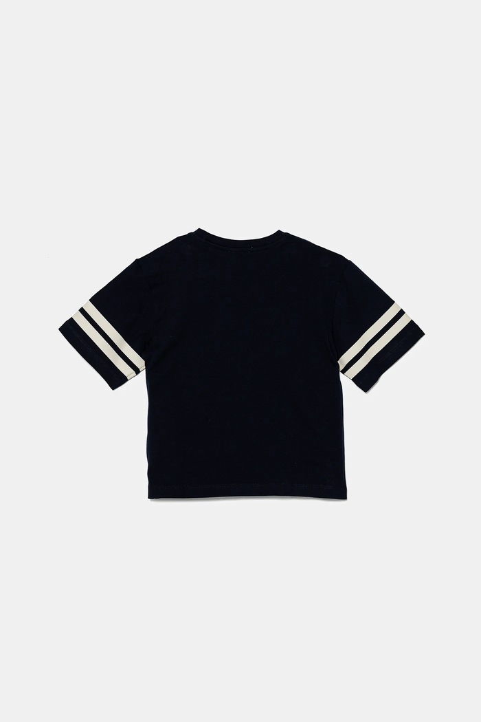 Dječja pamučna majica kratkih rukava United Colors of Benetton 3I1XG10IM.P.Seasonal mornarsko plava SS25