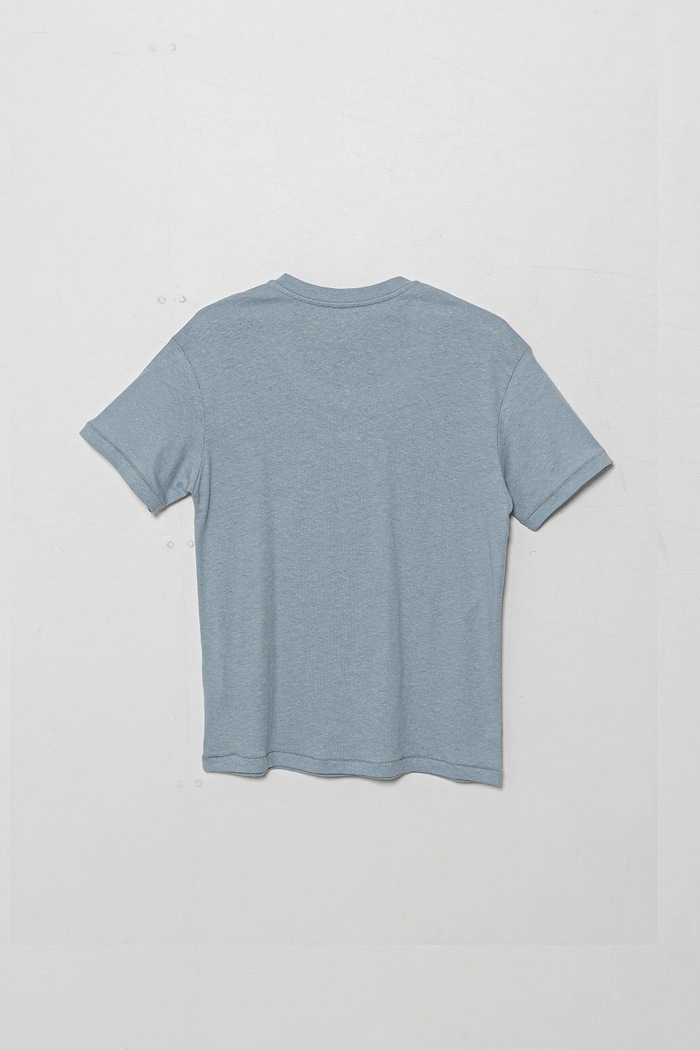 United Colors of Benetton t-shirt z domieszką lnu dziecięcy 3F4JC10NN.G.Seasonal niebieski SS25