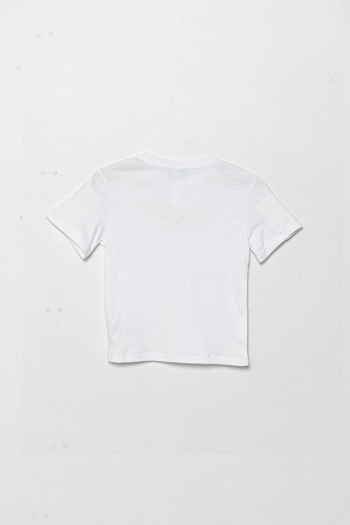Dječja majica od mješavine lana United Colors of Benetton 3F4JG10IF.P.Seasonal bijela SS25
