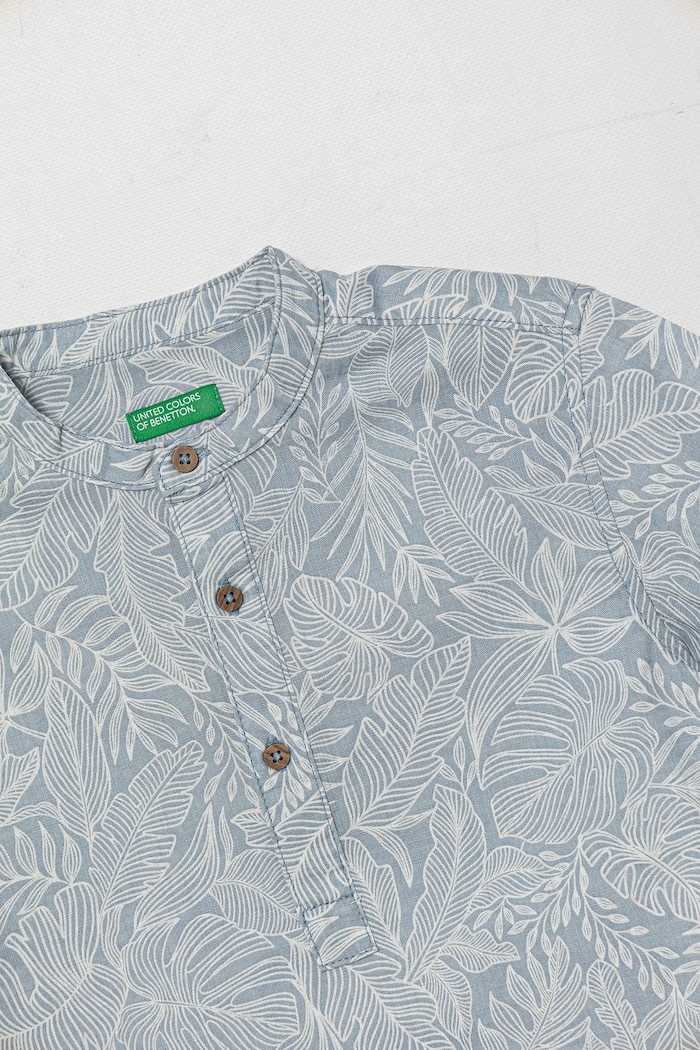 Dječaci Dječja pamučna majica kratkih rukava United Colors of Benetton 5OUGGQ02G.P.Seasonal plava