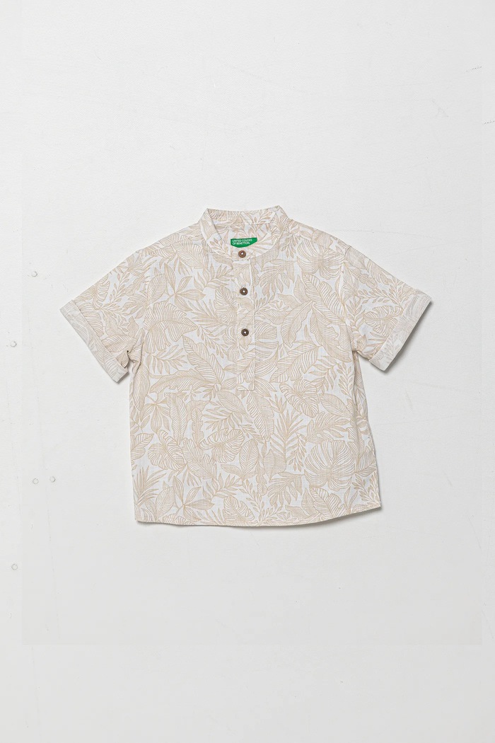 Dječja pamučna majica kratkih rukava United Colors of Benetton Planet friendly bež 5OUGGQ02G.P.Seasonal