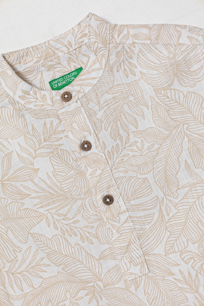 Dječaci Dječja pamučna majica kratkih rukava United Colors of Benetton 5OUGGQ02G.P.Seasonal bež