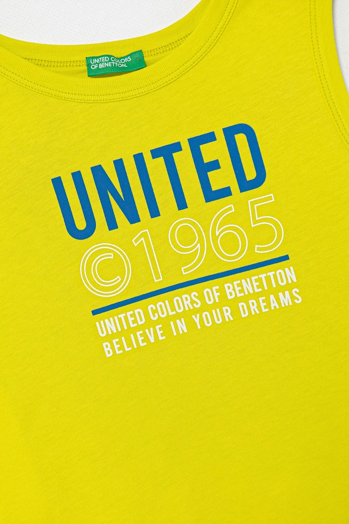 Chłopiec United Colors of Benetton top bawełniany dziecięcy 3I1XCH01W.G.Seasonal zielony