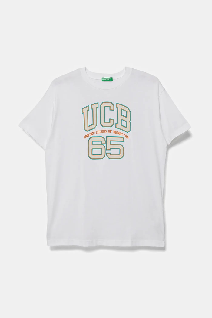United Colors of Benetton T-shirt bawełniany dziecięcy biały 3I1XC10OO.G.Seasonal