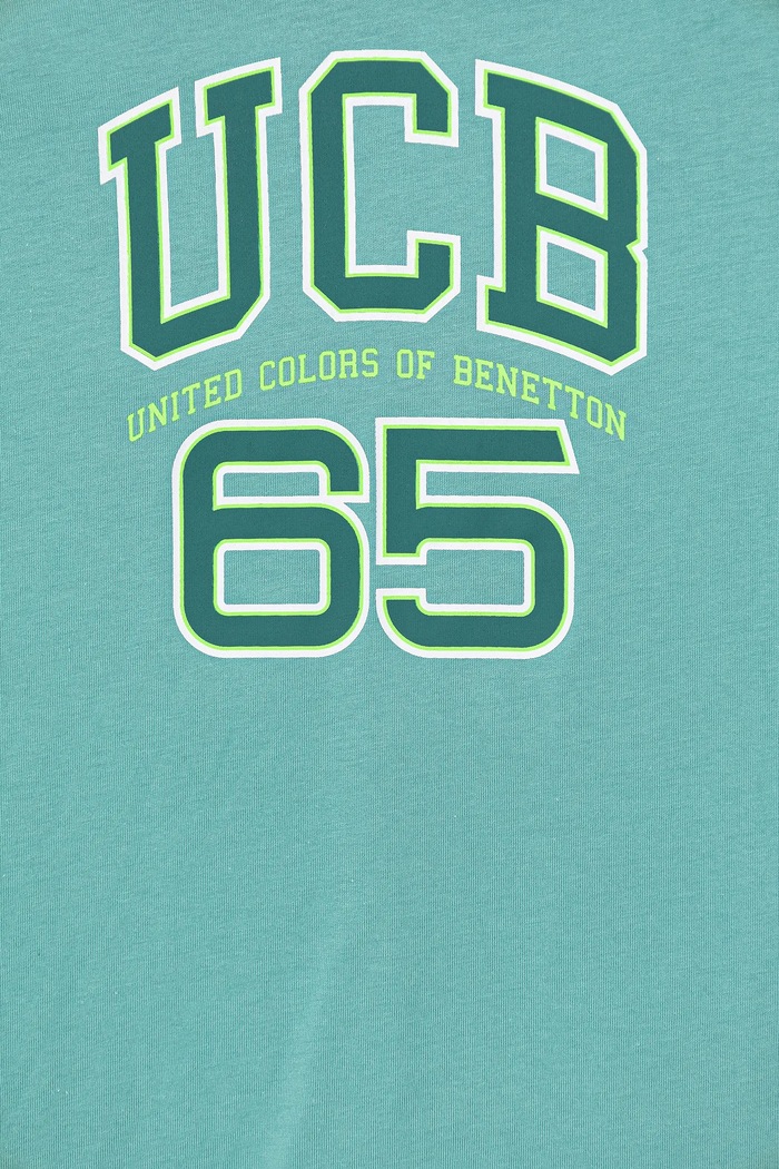 United Colors of Benetton t-shirt bawełniany dziecięcy 3I1XC10OO.G.Seasonal turkusowy SS25