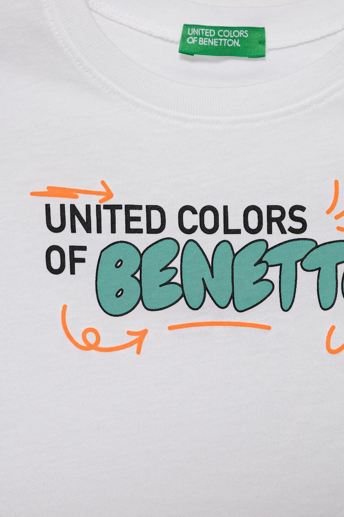 Chłopiec United Colors of Benetton T-shirt bawełniany dziecięcy 3I1XG10JO.P.Seasonal biały