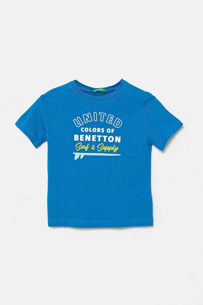 Детска памучна тениска United Colors of Benetton памук син 3I1XG10JO.P.Seasonal