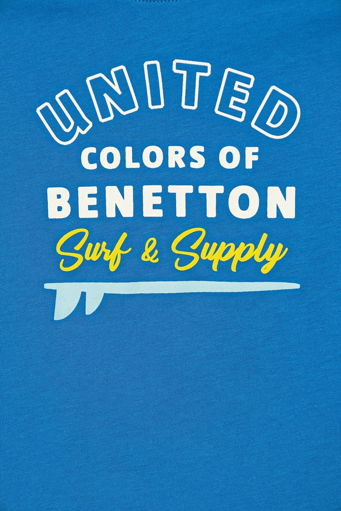 Детска памучна тениска United Colors of Benetton 3I1XG10JO.P.Seasonal син SS25