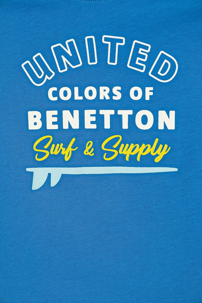 Детска памучна тениска United Colors of Benetton 3I1XG10JO.P.Seasonal син SS25