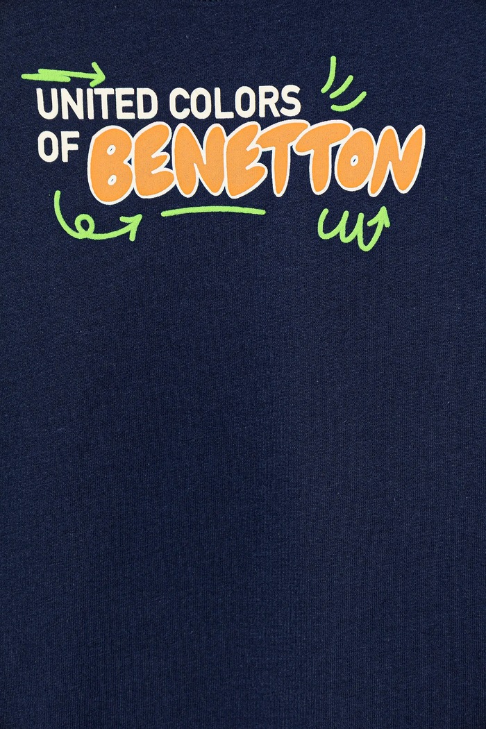 Chłopiec United Colors of Benetton t-shirt bawełniany dziecięcy 3I1XG10JO.P.Seasonal granatowy