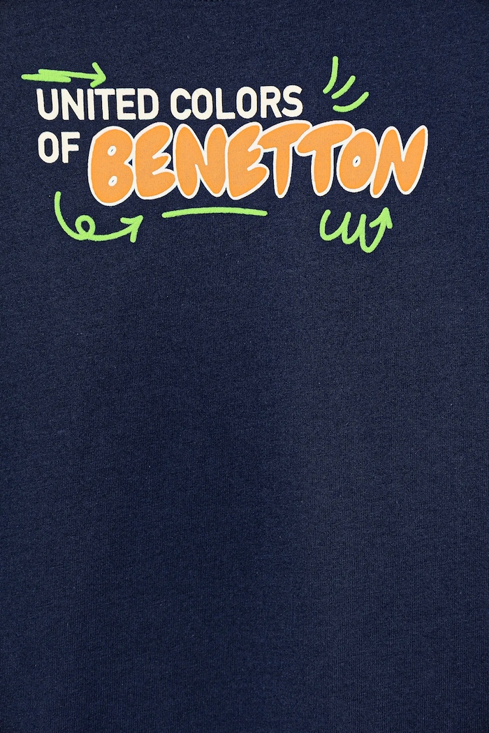 Chłopiec United Colors of Benetton t-shirt bawełniany dziecięcy 3I1XG10JO.P.Seasonal granatowy