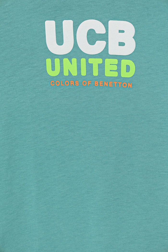Chłopiec United Colors of Benetton t-shirt bawełniany dziecięcy 3I1XG10JO.P.Seasonal turkusowy