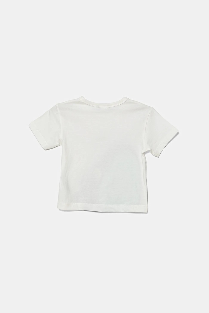 Detské bavlnené tričko United Colors of Benetton 3I1XG10JL.P.Seasonal biela SS25