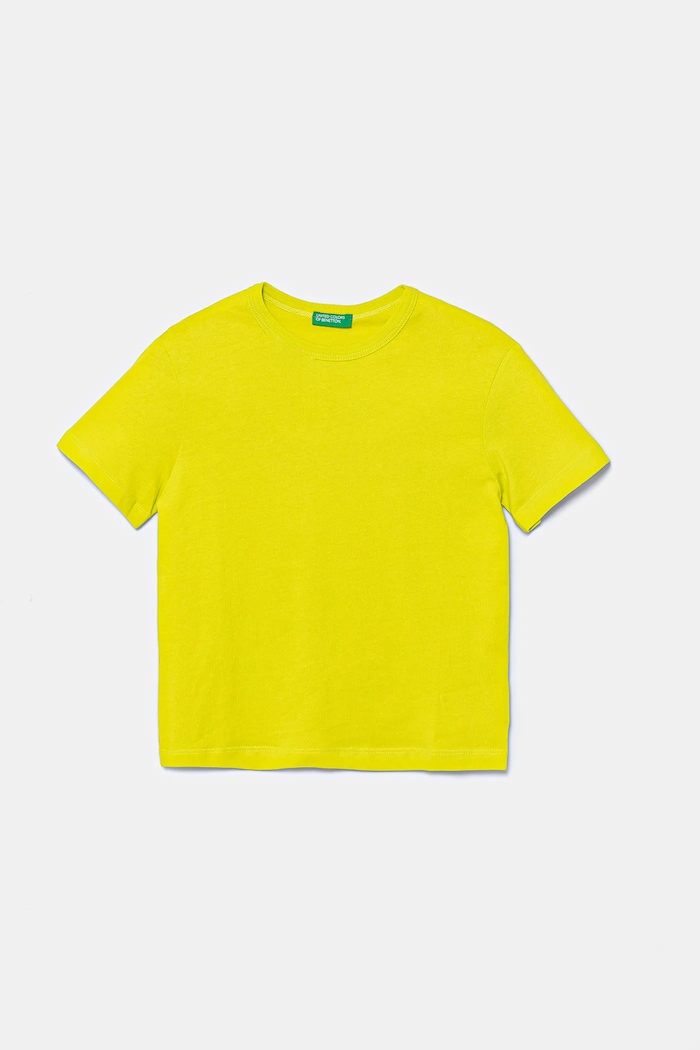 United Colors of Benetton t-shirt bawełniany dziecięcy nadruk zielony 3I1XG10JM.P.Seasonal