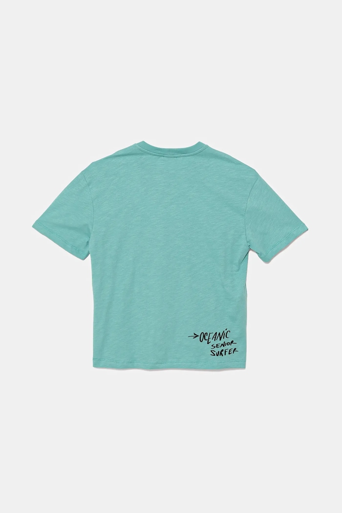 United Colors of Benetton t-shirt bawełniany dziecięcy 3SLUC10P8.G.Seasonal turkusowy SS25