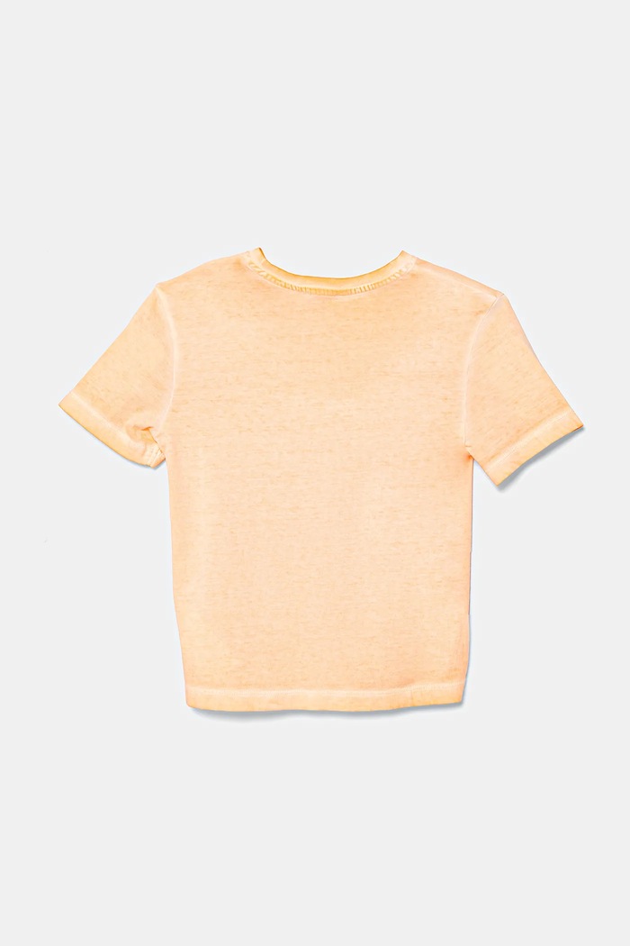 Παιδικό βαμβακερό μπλουζάκι United Colors of Benetton 3085G10JP.P.Seasonal πορτοκαλί SS25