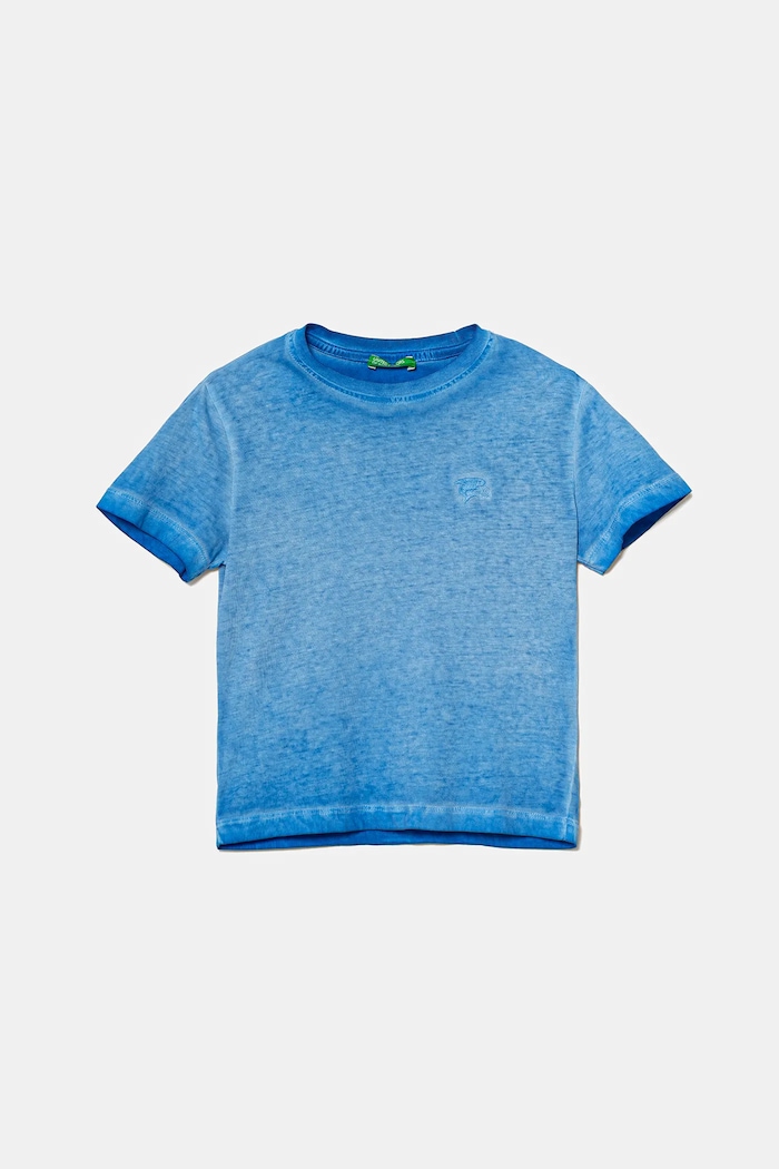 Dětské bavlněné tričko United Colors of Benetton kulatý modrá 3085G10JP.P.Seasonal
