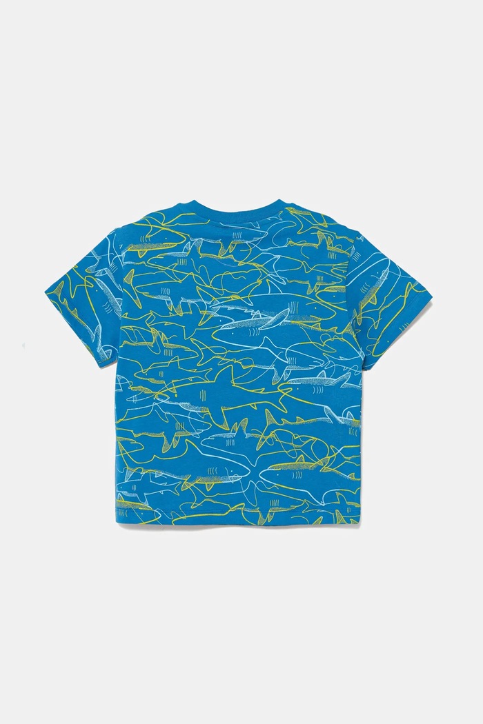 United Colors of Benetton t-shirt bawełniany dziecięcy 3PDQG10JN.P.Seasonal niebieski SS25