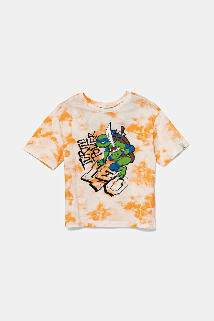 United Colors of Benetton t-shirt bawełniany dziecięcy nadruk pomarańczowy 3ORKC10P3.G.Seasonal