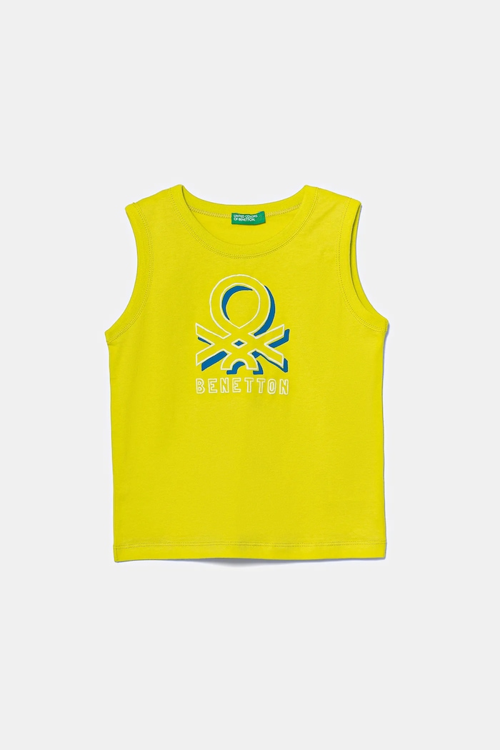 Дитяча бавовняна футболка United Colors of Benetton бавовна жовтий 3I1XGH013.P.Seasonal