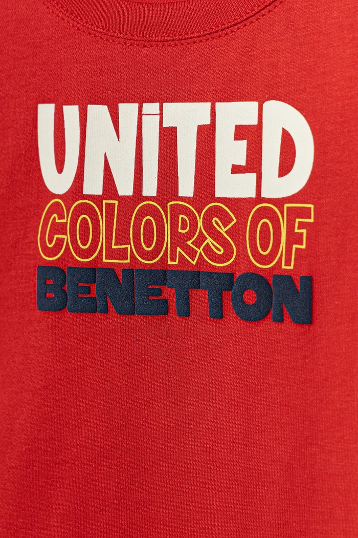 Chłopiec United Colors of Benetton t-shirt bawełniany dziecięcy 3I1XGH013.P.Seasonal czerwony