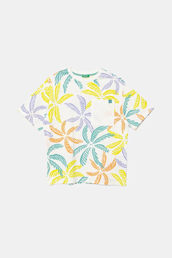 Детска памучна тениска United Colors of Benetton памук бял 3PDQC10PA.G.Seasonal