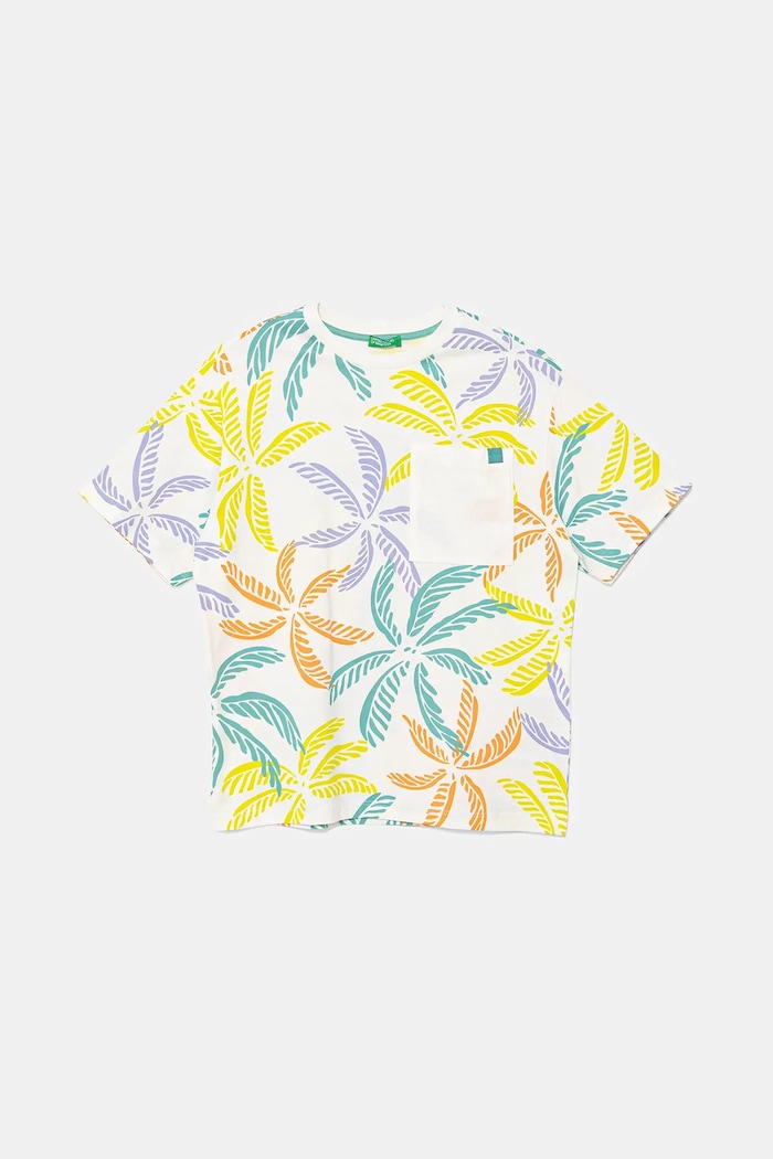 Детска памучна тениска United Colors of Benetton памук бял 3PDQC10PA.G.Seasonal