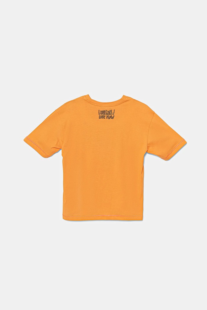 Bavlněné tričko United Colors of Benetton 3I1XC10P6.G.Seasonal oranžová SS25