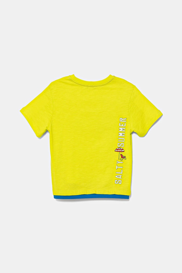 United Colors of Benetton t-shirt bawełniany dziecięcy 3SLUG10JF.P.Seasonal żółty SS25