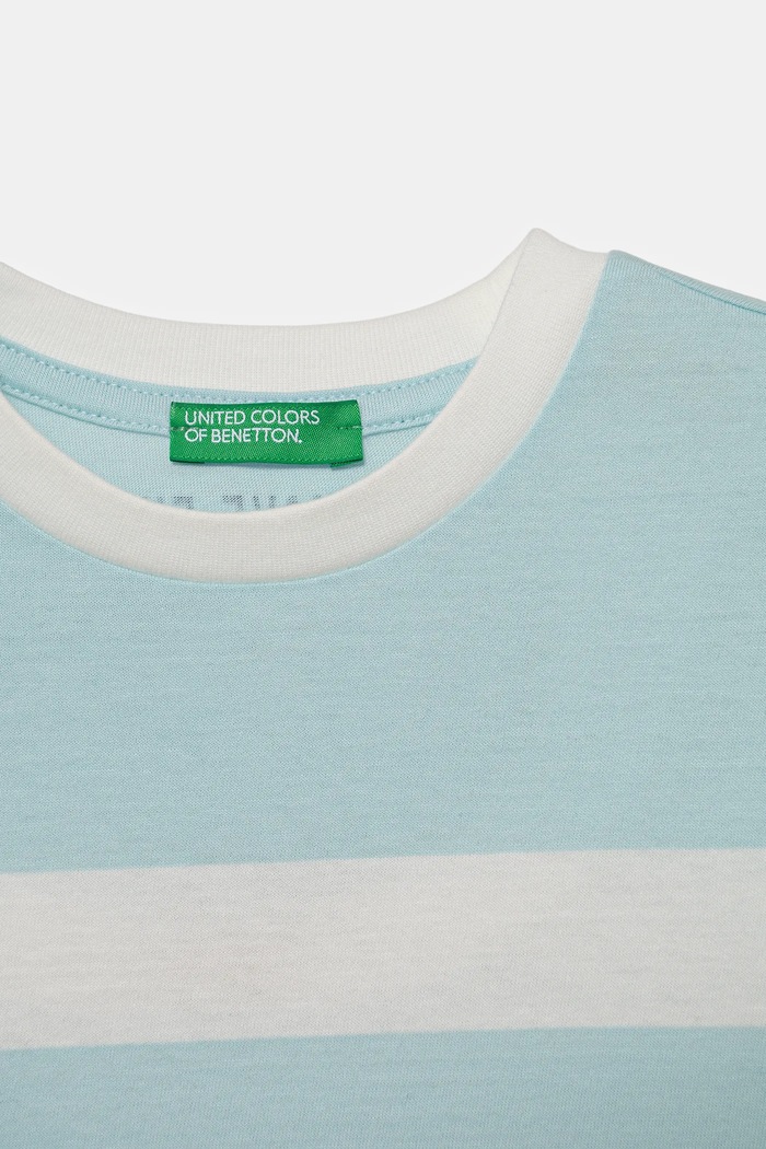 Chłopiec United Colors of Benetton t-shirt bawełniany dziecięcy 3V0HG10JE.P.Seasonal niebieski