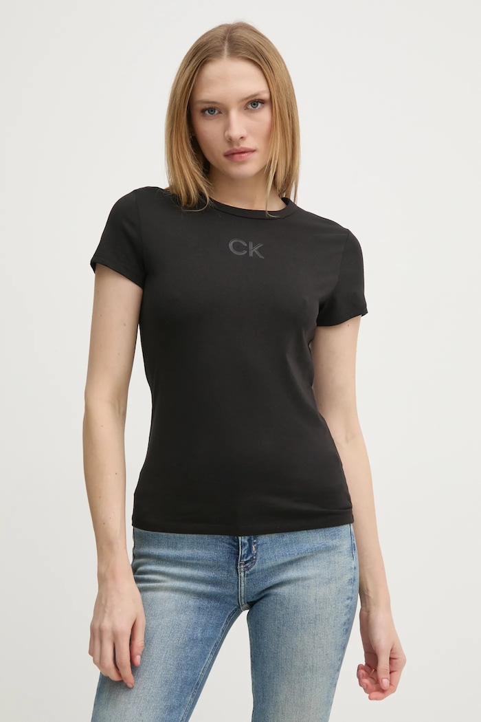 Bavlněné tričko Calvin Klein potisk černá K20K207974