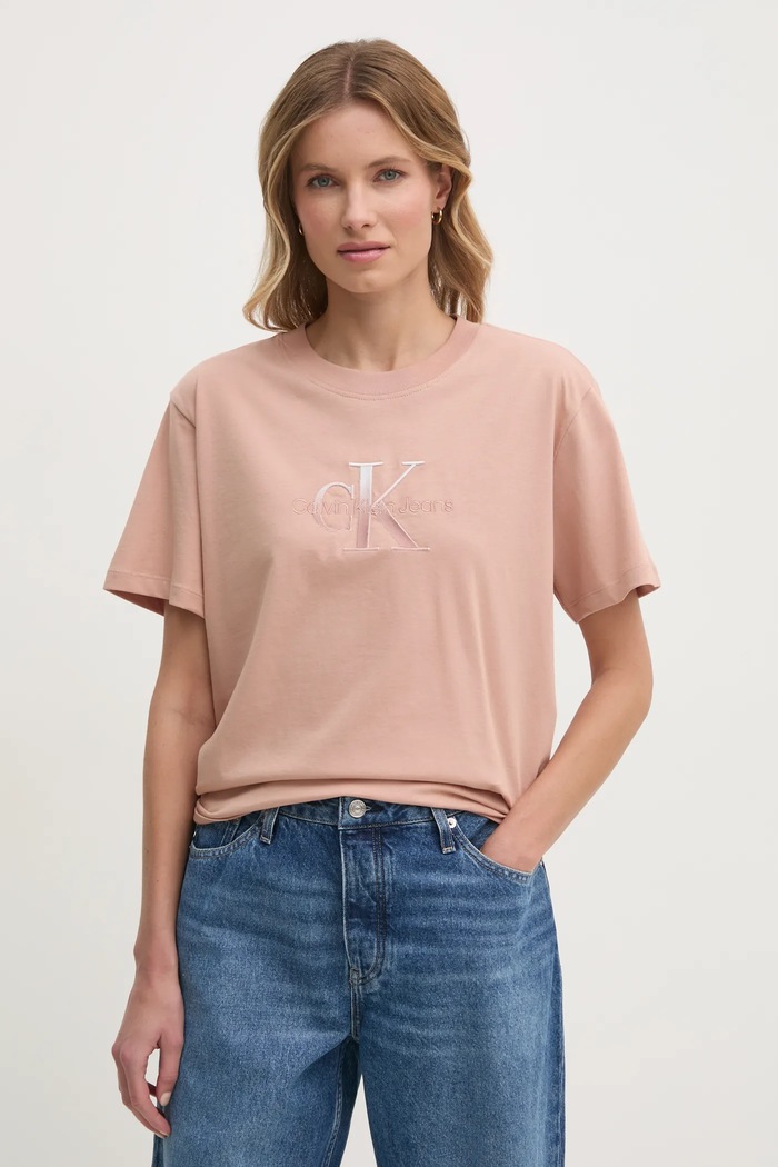 Тениска Calvin Klein Jeans оранжев J20J224798