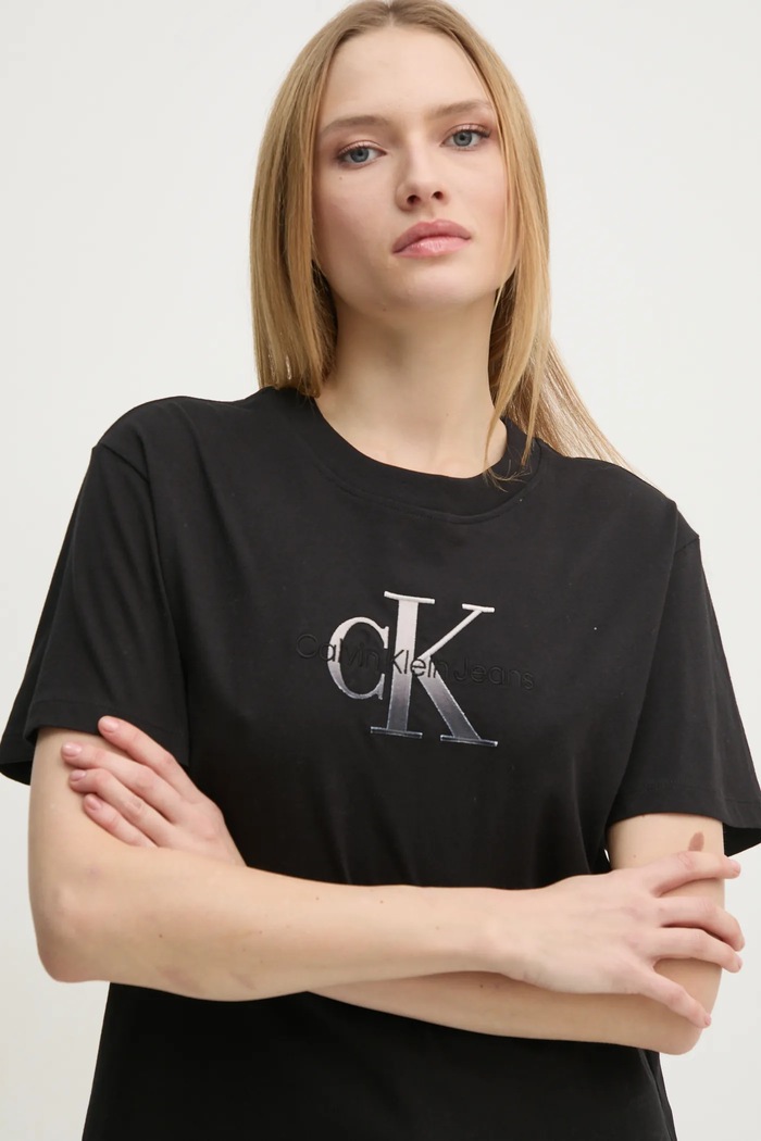 Tričko Calvin Klein Jeans čierna J20J224798