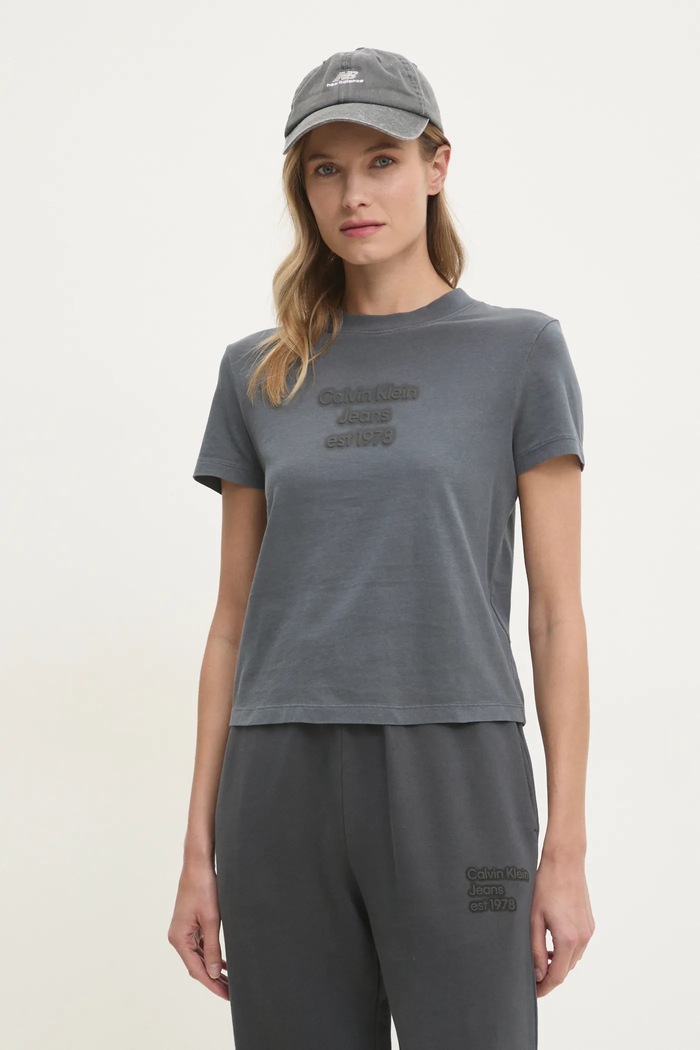 Calvin Klein Jeans t-shirt bawełniany szary J20J224988
