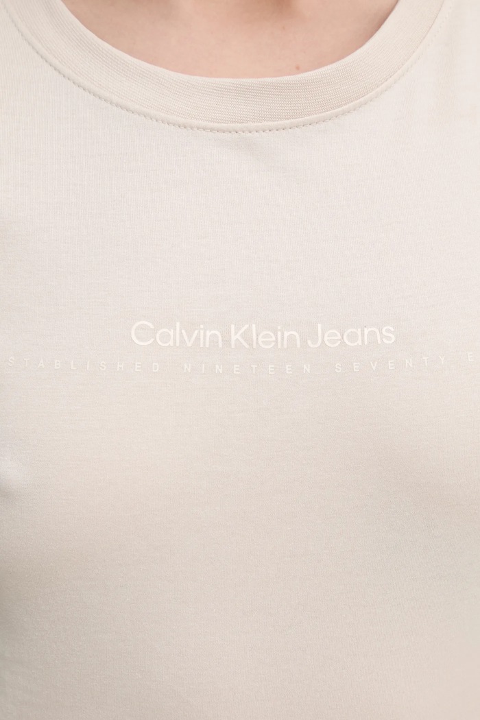 Calvin Klein Jeans pamut póló J20J224990 bézs