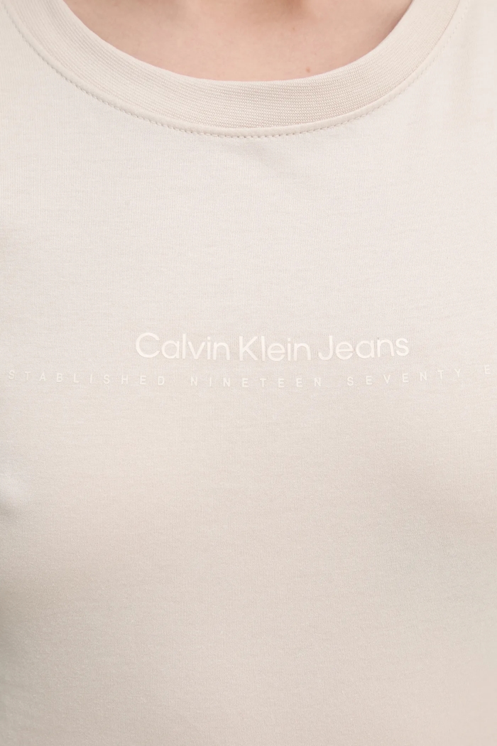 Calvin Klein Jeans pamut póló J20J224990 bézs