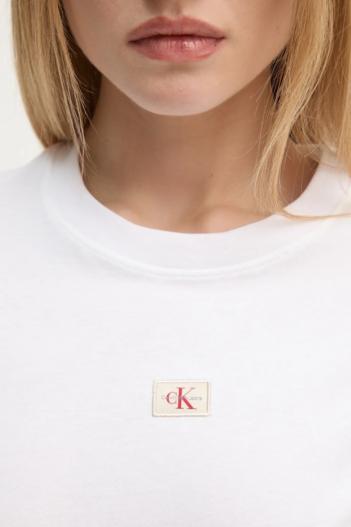 Calvin Klein Jeans tricou din bumbac J20J225084 alb