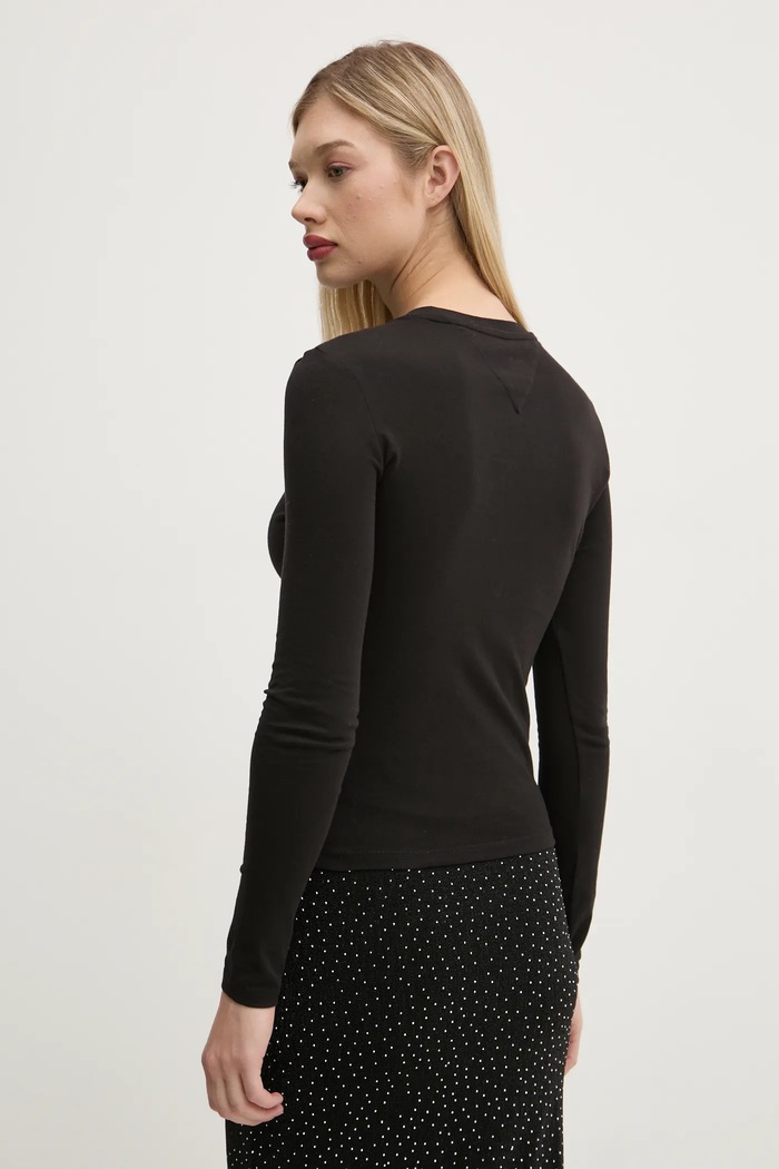 Abbigliamento Tommy Jeans top a maniche lunghe in cotone DW0DW19434 nero