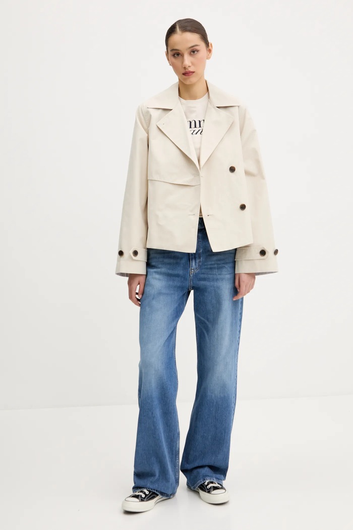 Bavlněné tričko Tommy Jeans DW0DW19447 béžová SS25